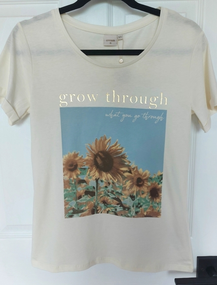 Cream T-Shirt 100% cotton - Picture 1 of 4